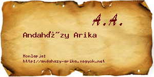 Andaházy Arika névjegykártya